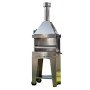 Barbecue au charbon en inox Foxy vue de face sur pieds avec roulettes