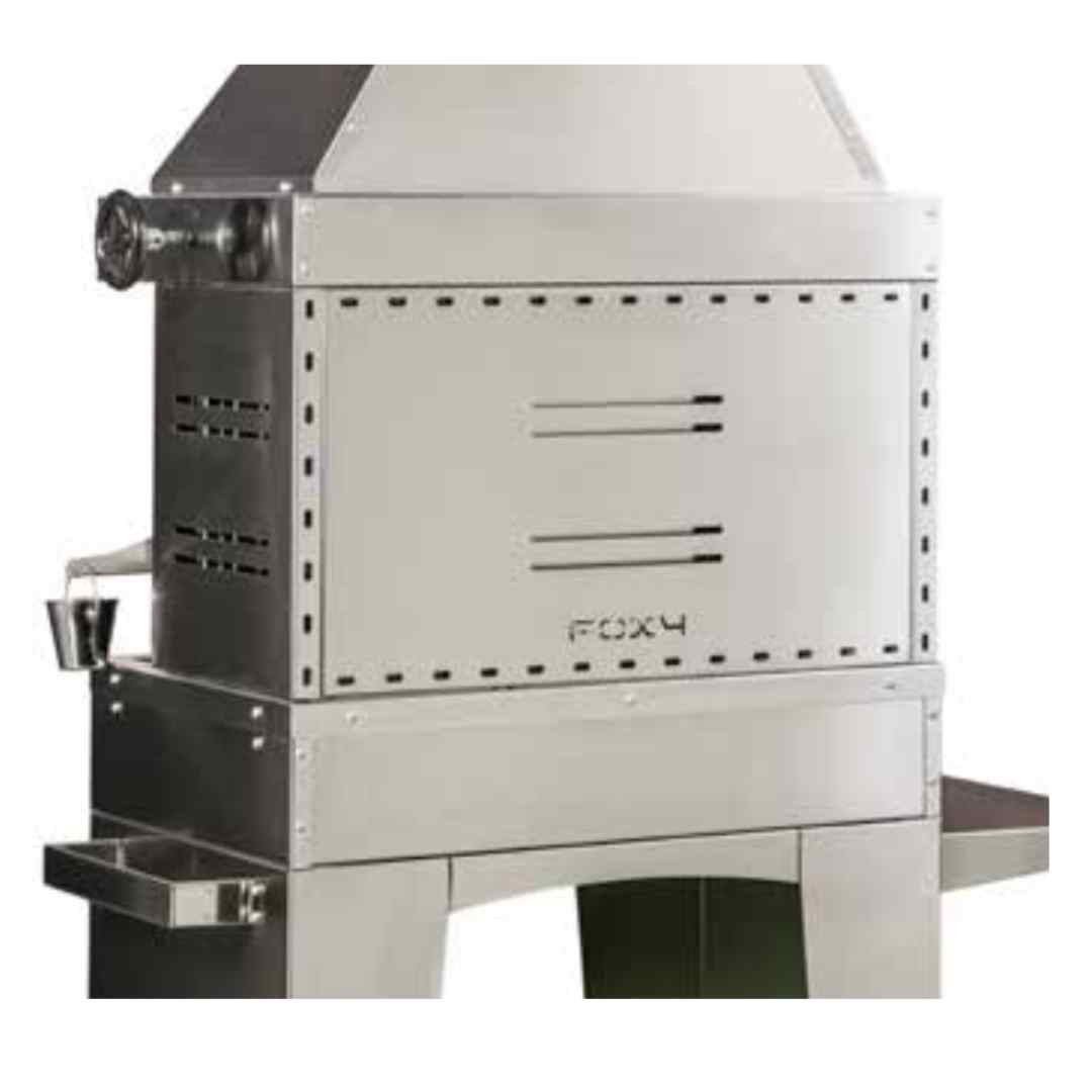 Barbecue au charbon inox Foxy avec grille réglable et hotte en inox