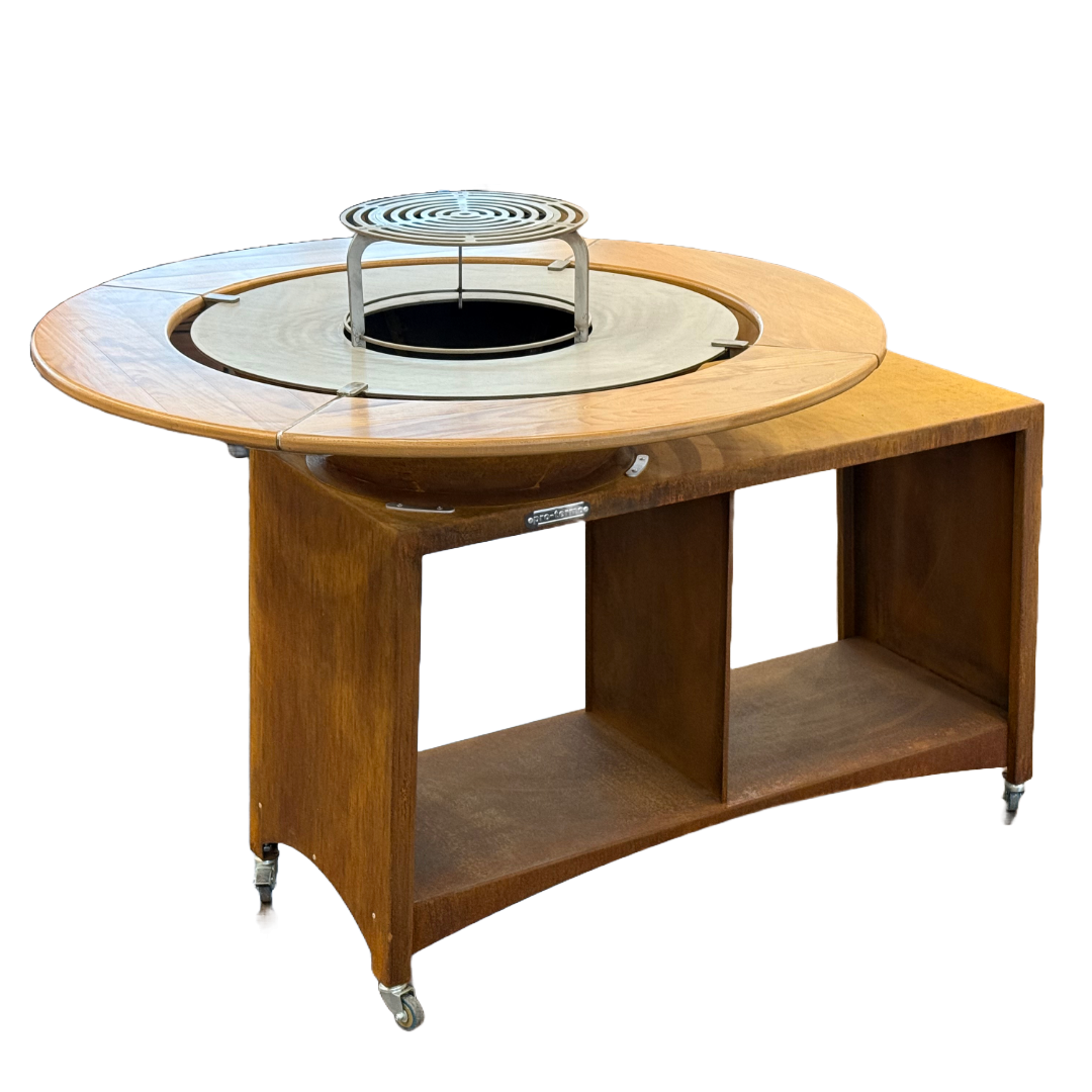 Table ronde en bois pour brasero Ø 141 cm avec support central