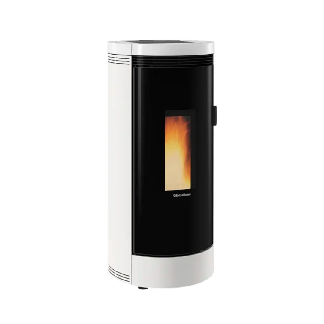 Poêle à granulés Debby Evo 9 kW blanc sur fond blanc