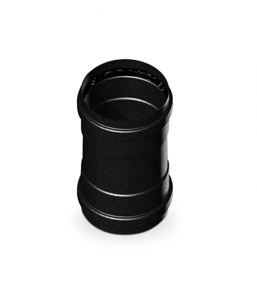 Raccord femelle-femelle en acier peint noir pour conduit de cheminée de diamètre 80 mm
