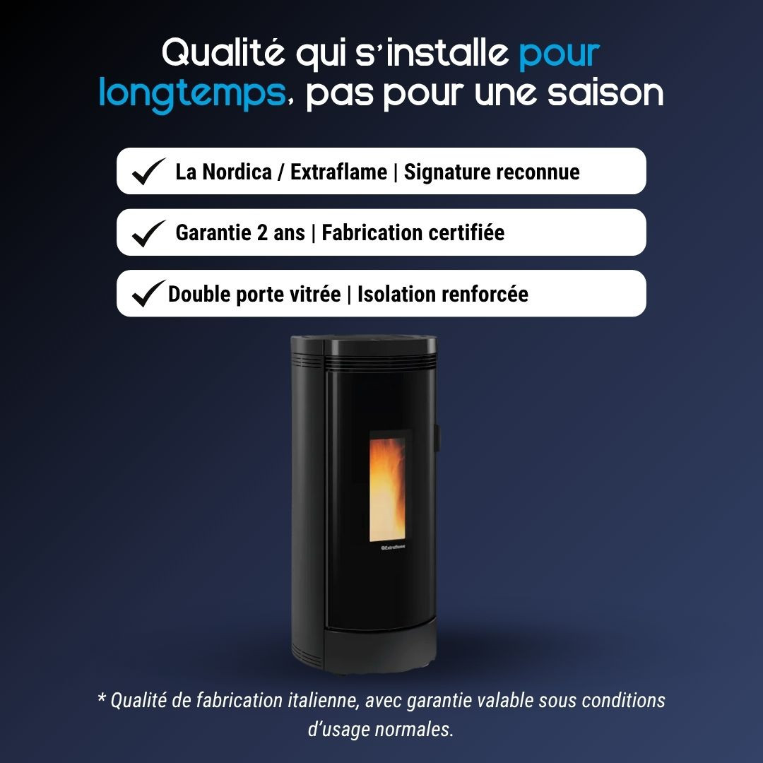 Avantages du poêle à pellets Debby Evo 9 kW noir