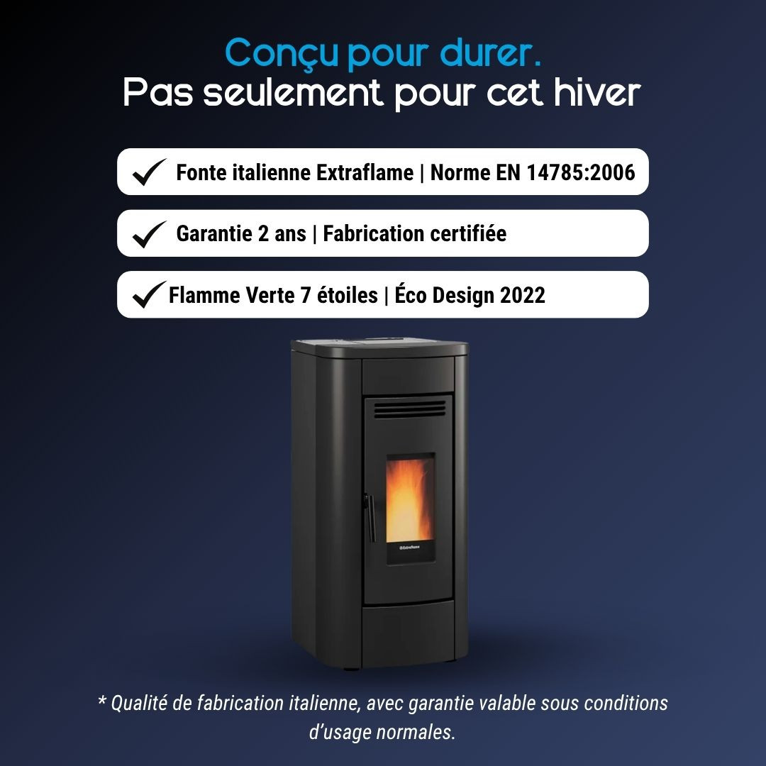 Poêle à Granulés Klaudia 5.0 Evo 8kW Ventilé | Extraflame