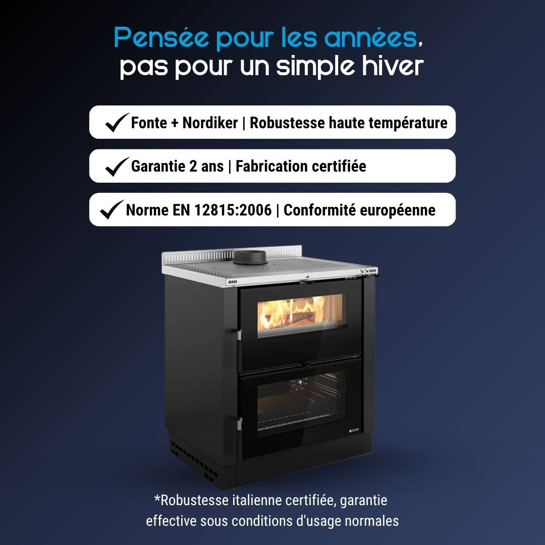 Cuisinière à bois Verona XXL.16 noir anthracite certifiée EN 12815
