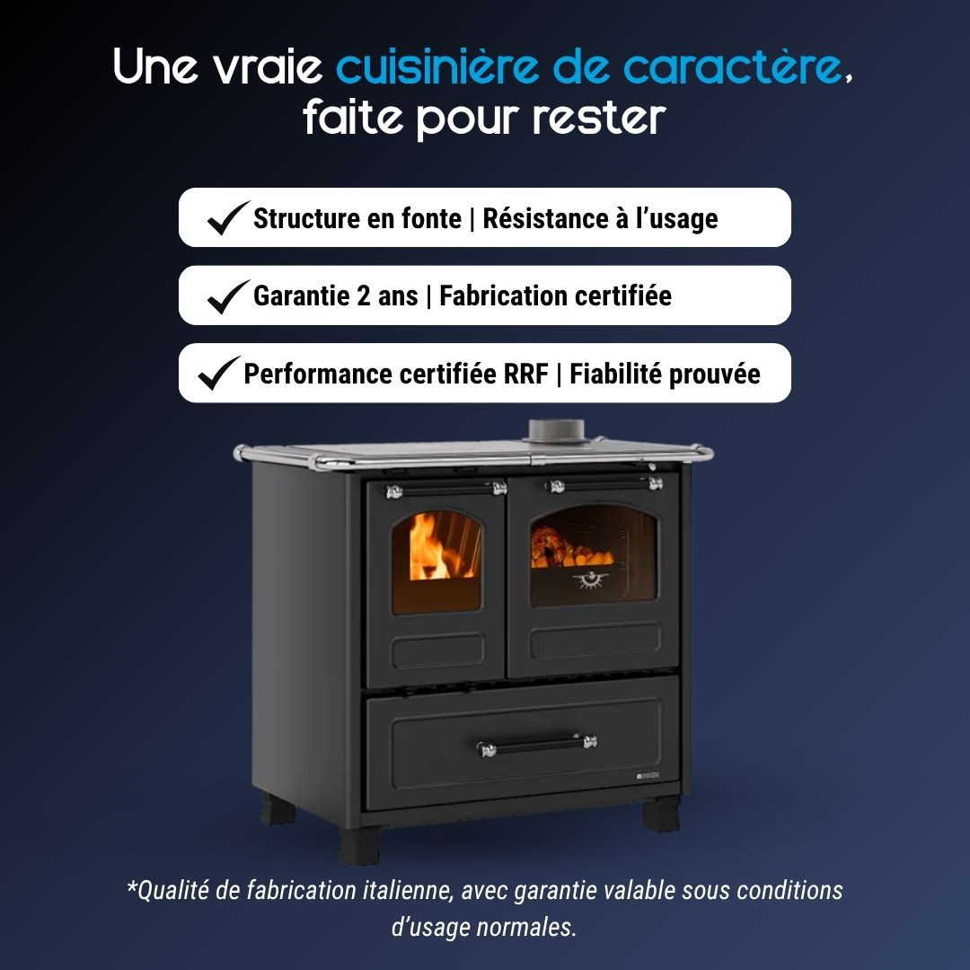 Avantages de la cuisinière à bois en fonte Family noire