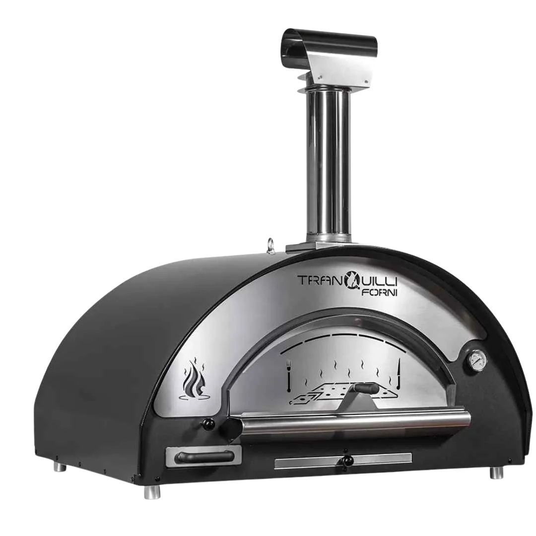 Four à pizza au bois Arde Maxi finition noire sur fond blanc