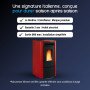 Poêle à granulés KETTY 5.0 bordeaux conçu pour durer après saison