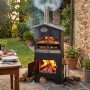 Barbecue à bois d'extérieur avec base roulante