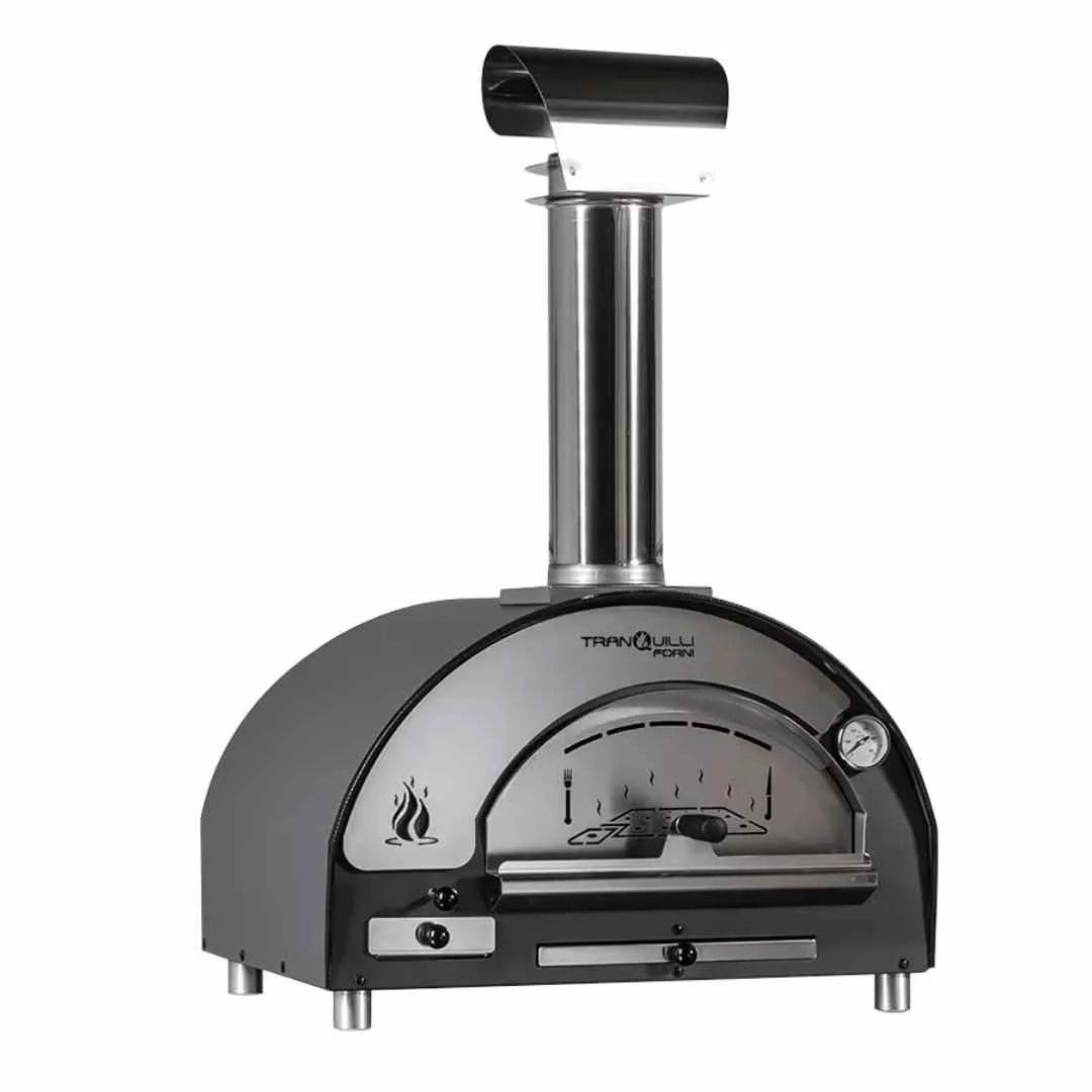 Four à pizza bois Tranquilli Forni Arde Baby noir sur fond blanc