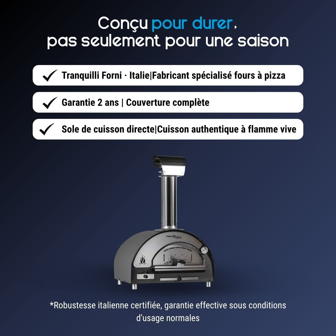 Avantages du four à pizza bois Tranquilli Forni Arde Baby noir