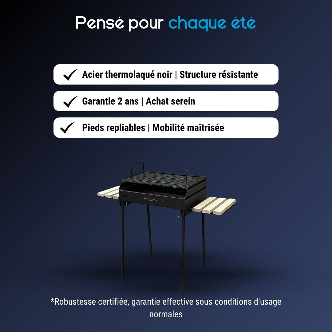 Avantages du barbecue au charbon de bois portable Grill M en acier thermolaqué