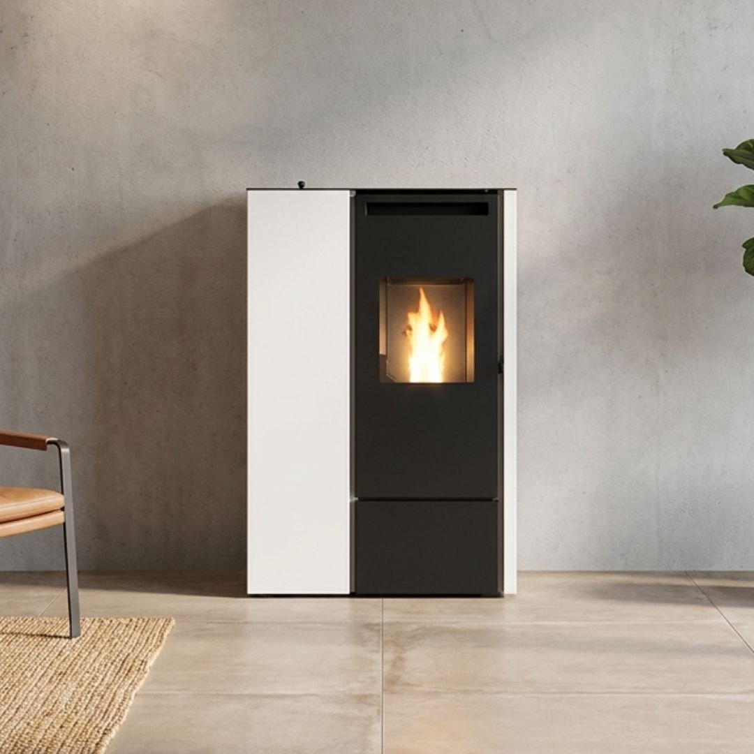 Poêle à granulés extra plat canalisable Eva Calor Pia - 11 kW