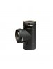 Té 90° avec finition noire, modèle DW ECO 2.0, diamètre de 100 mm, adapté pour systèmes de conduits de fumée.