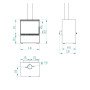 Schéma technique avec dimensions du poêle à bois Mélèze 10,8 kW Linea VZ