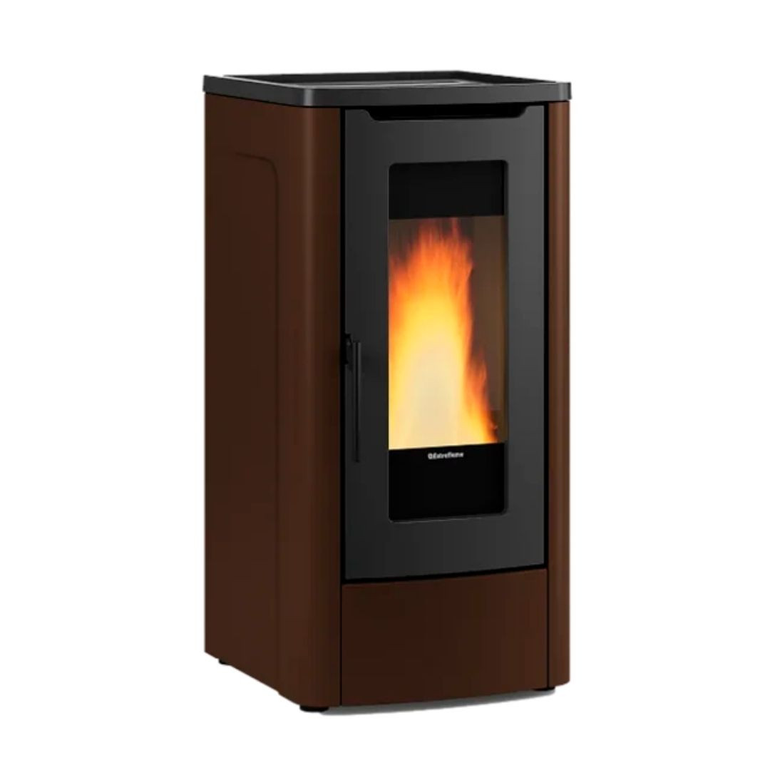 Poêle à granulés canalisé Dahiana Plus AD 10 kW bronze sur fond blanc