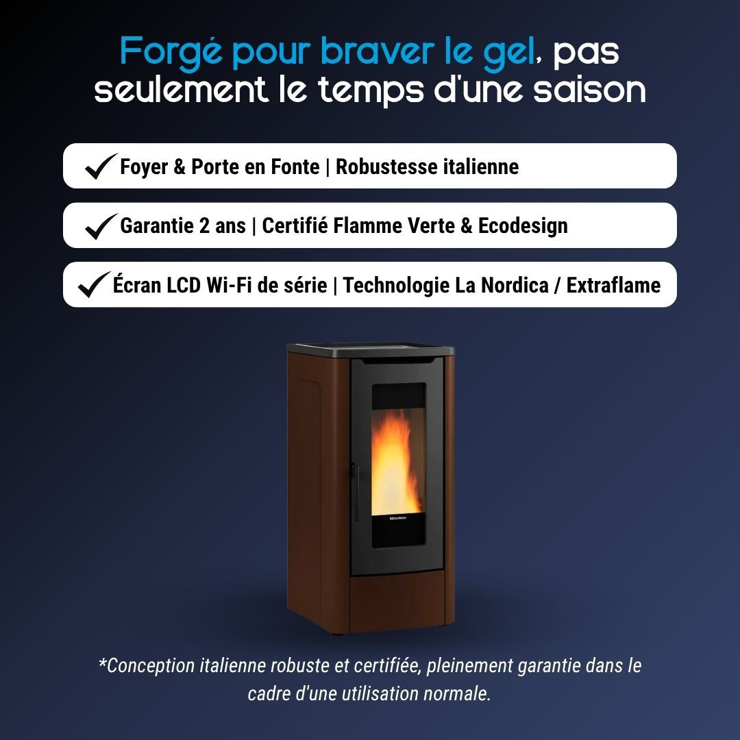 Avantages du poêle à granulés canalisable Dahiana Plus AD bronze