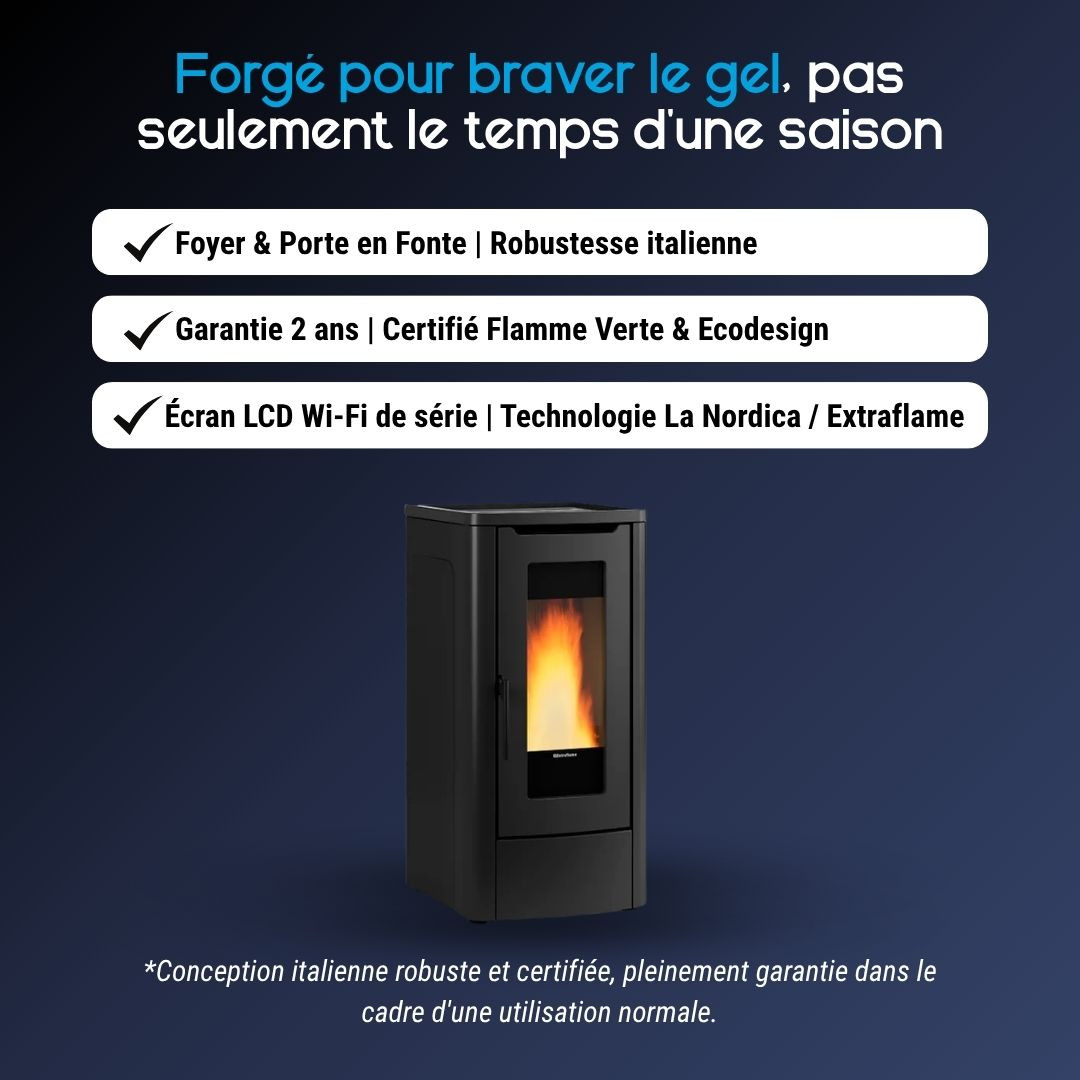Avantages du poêle à pellets canalisé Dahiana Plus AD noir
