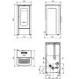 Schéma technique avec dimensions du poêle à granulés canalisable Dahiana Plus AD 10 kW