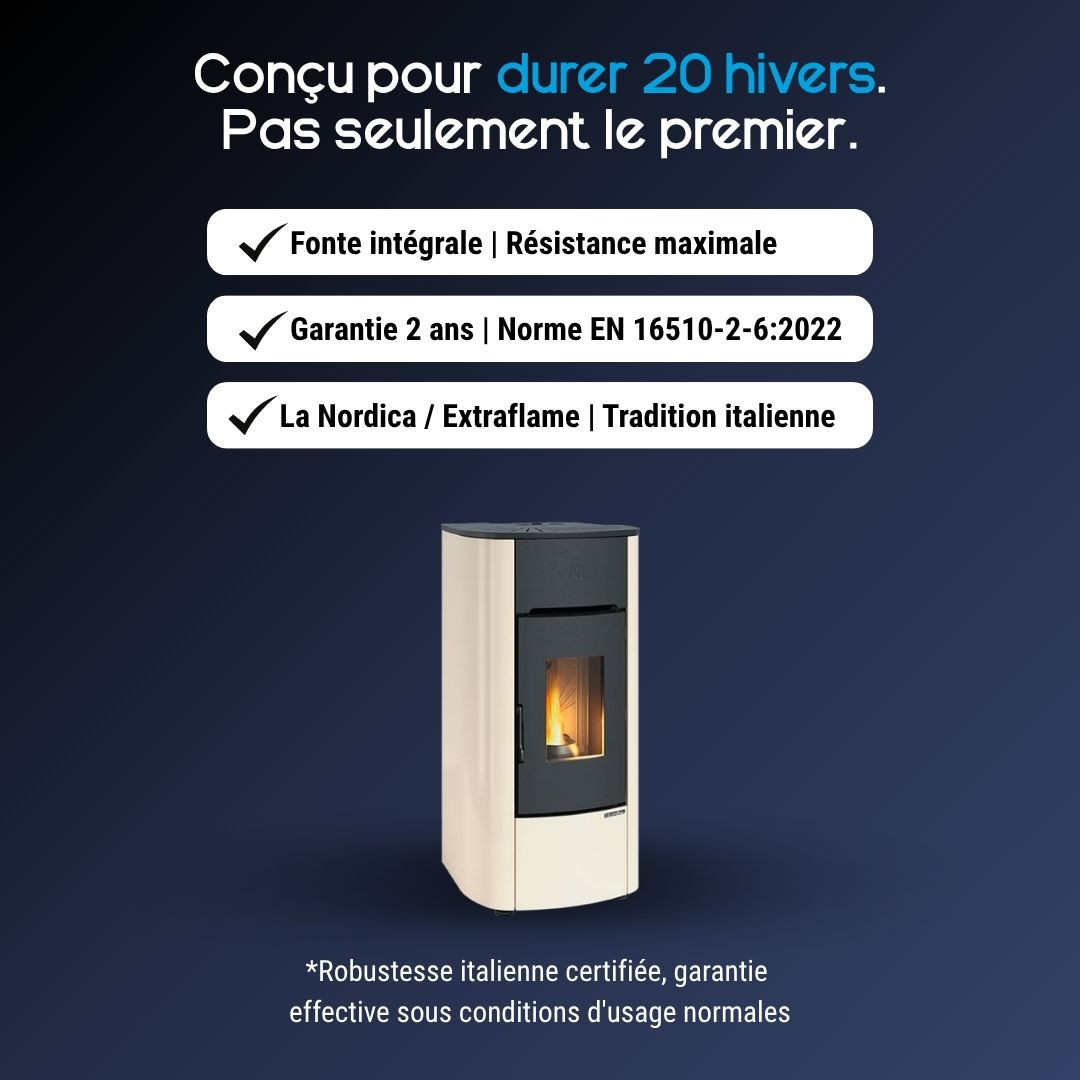 Avantages du poêle à granulés étanche Angelica Evo 8 kW blanc