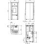 Schéma technique avec dimensions du poêle à granulés étanche Angelica Evo 8 kW
