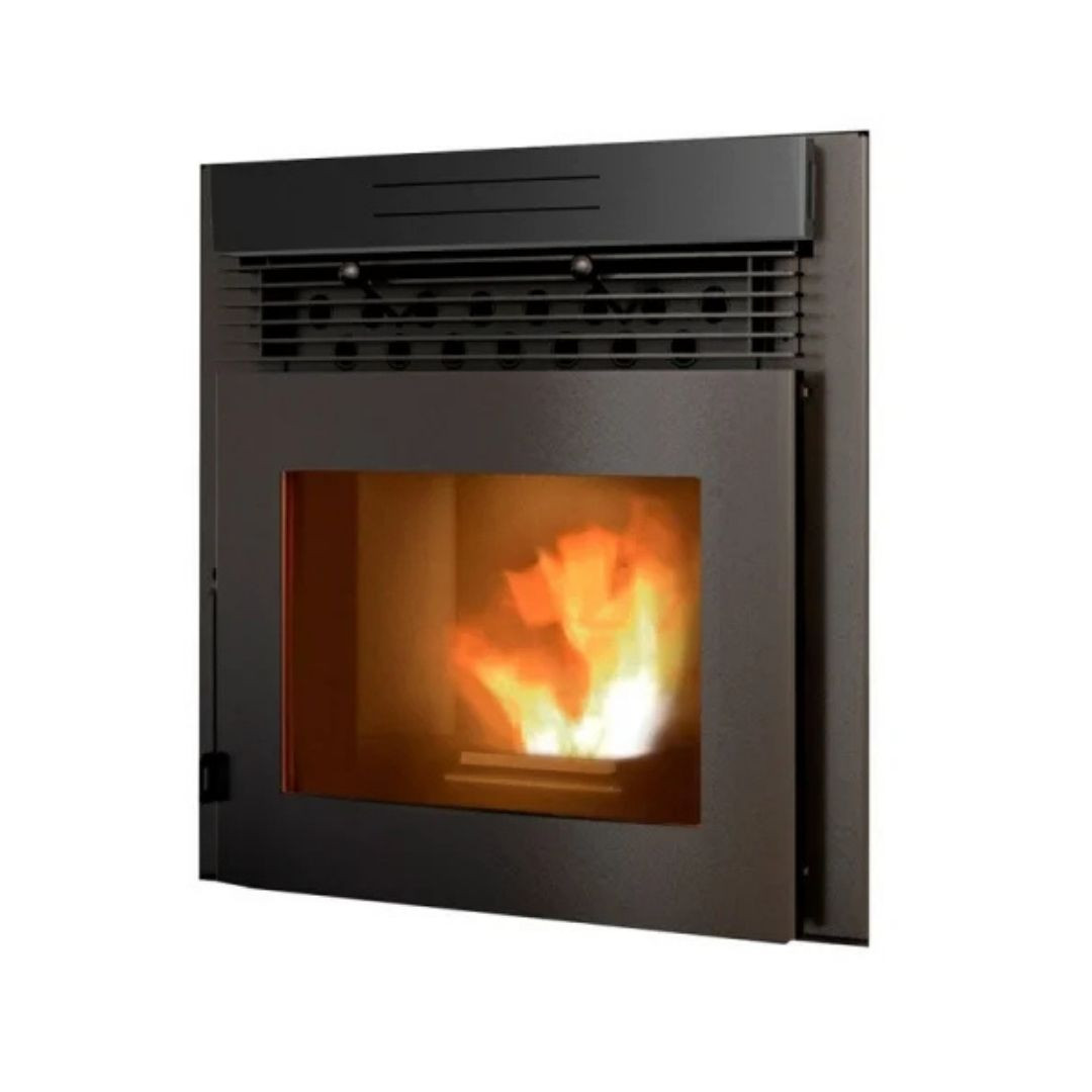 Insert à granulés Davide 9,5 kW noir sur fond blanc