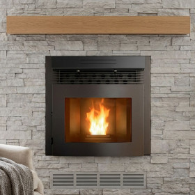 Insert à pellets Davide 9,5 kW encastré dans une cheminée moderne