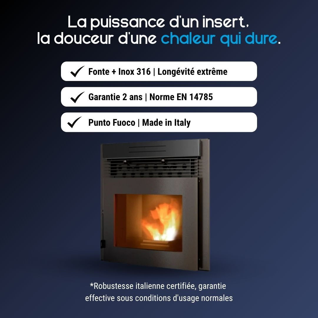 Avantages de l’insert à granulés Davide avec chambre de combustion en fonte