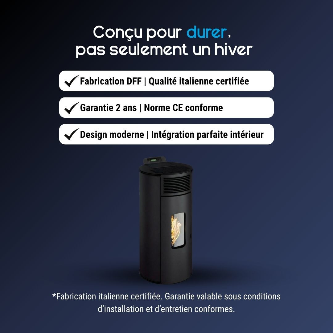 Avantages du poêle à pellets Lorena 9 kW noir