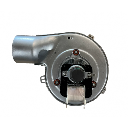 Extracteur de fumées métallique compatible poêle Kiara avec turbine et sortie latérale