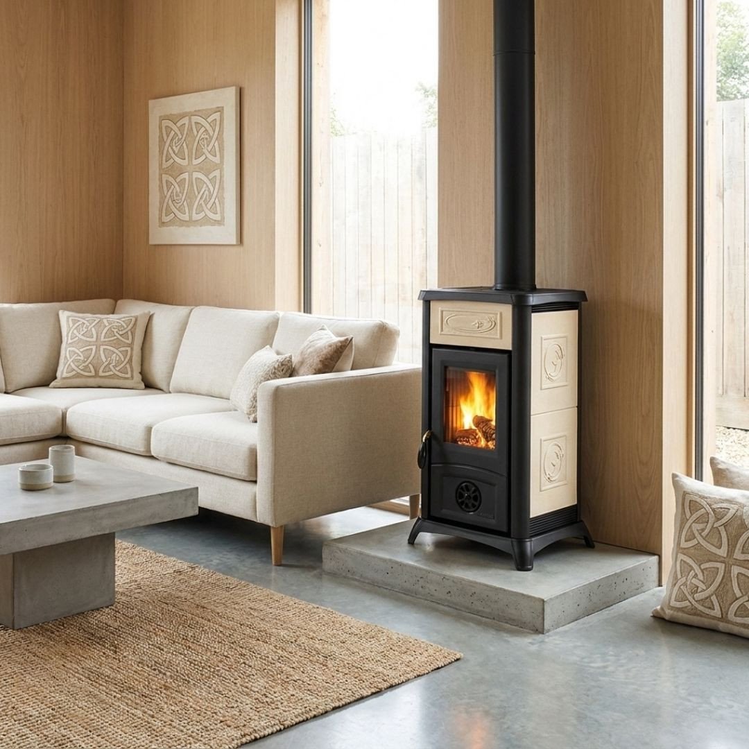 Les avantages du poêle à bois Gemma Lean Ceramica 6,5 kW finition blanche