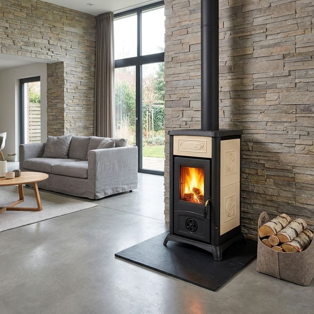 Poêle à Bois en Céramique Gemma Lean 6,5 kW | La Nordica