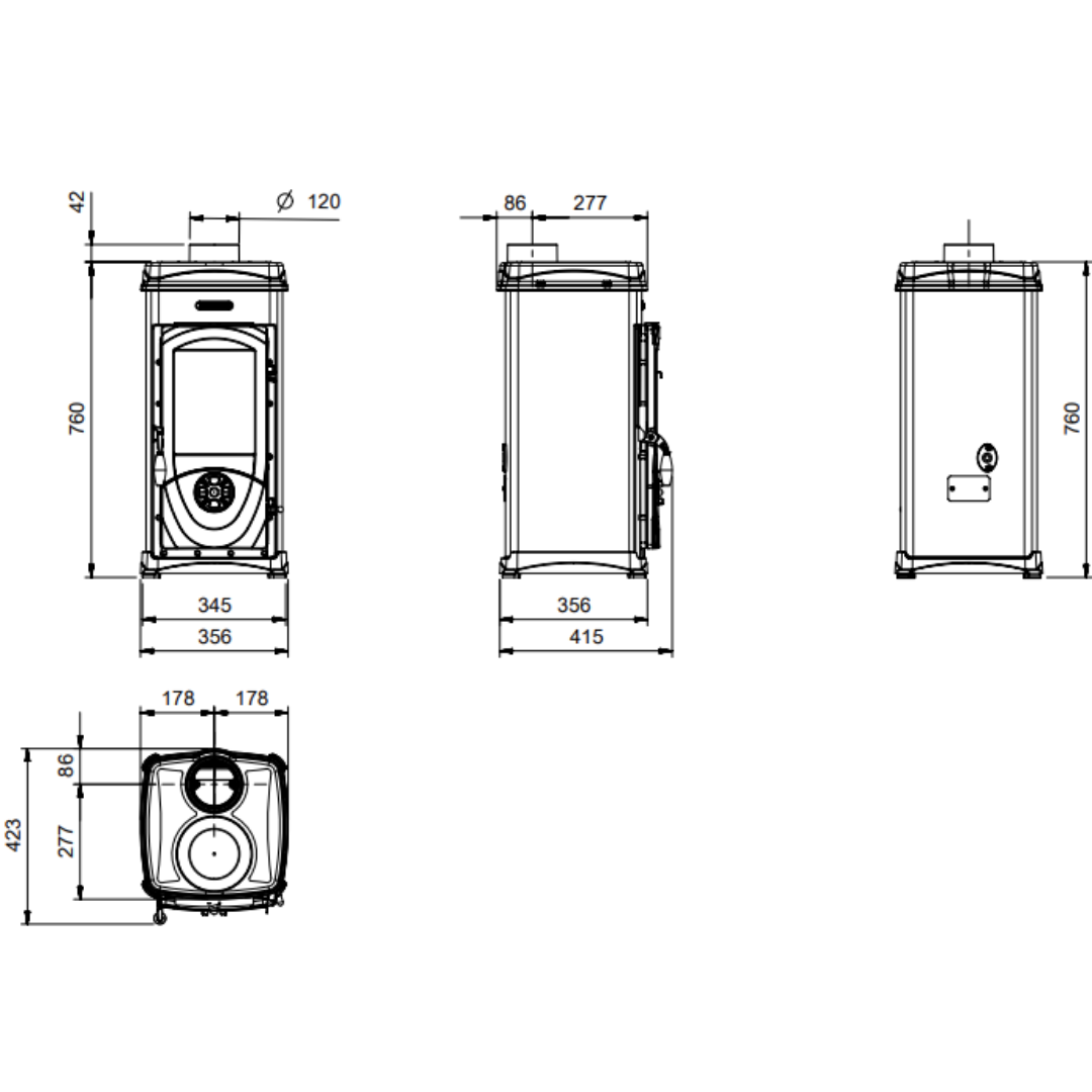 Poêle à bois Super Junior 5 kW | Compact et Efficace