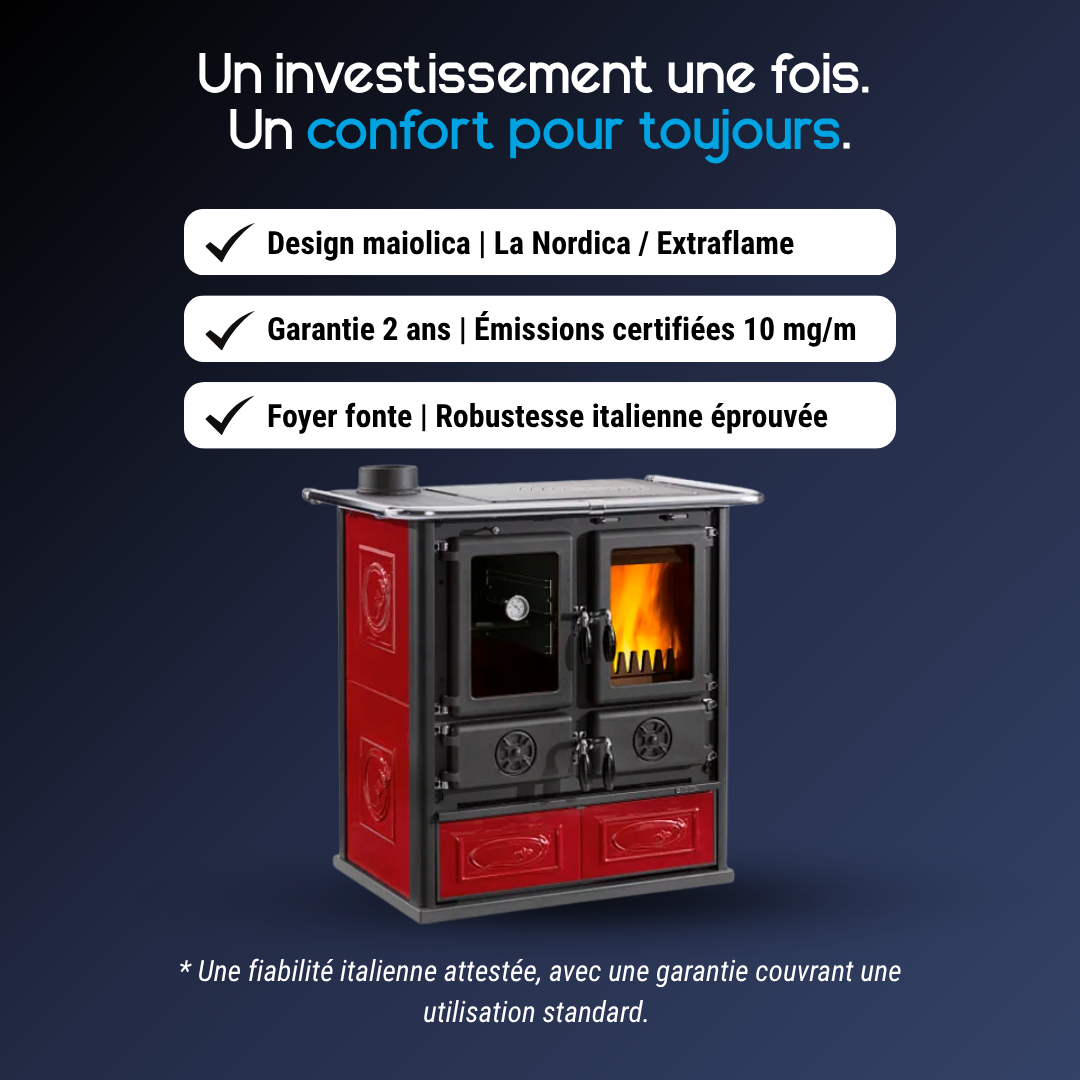 Cuisinière à Bois 7,9 kW Rosetta Sinistra | La Nordica Extraflame