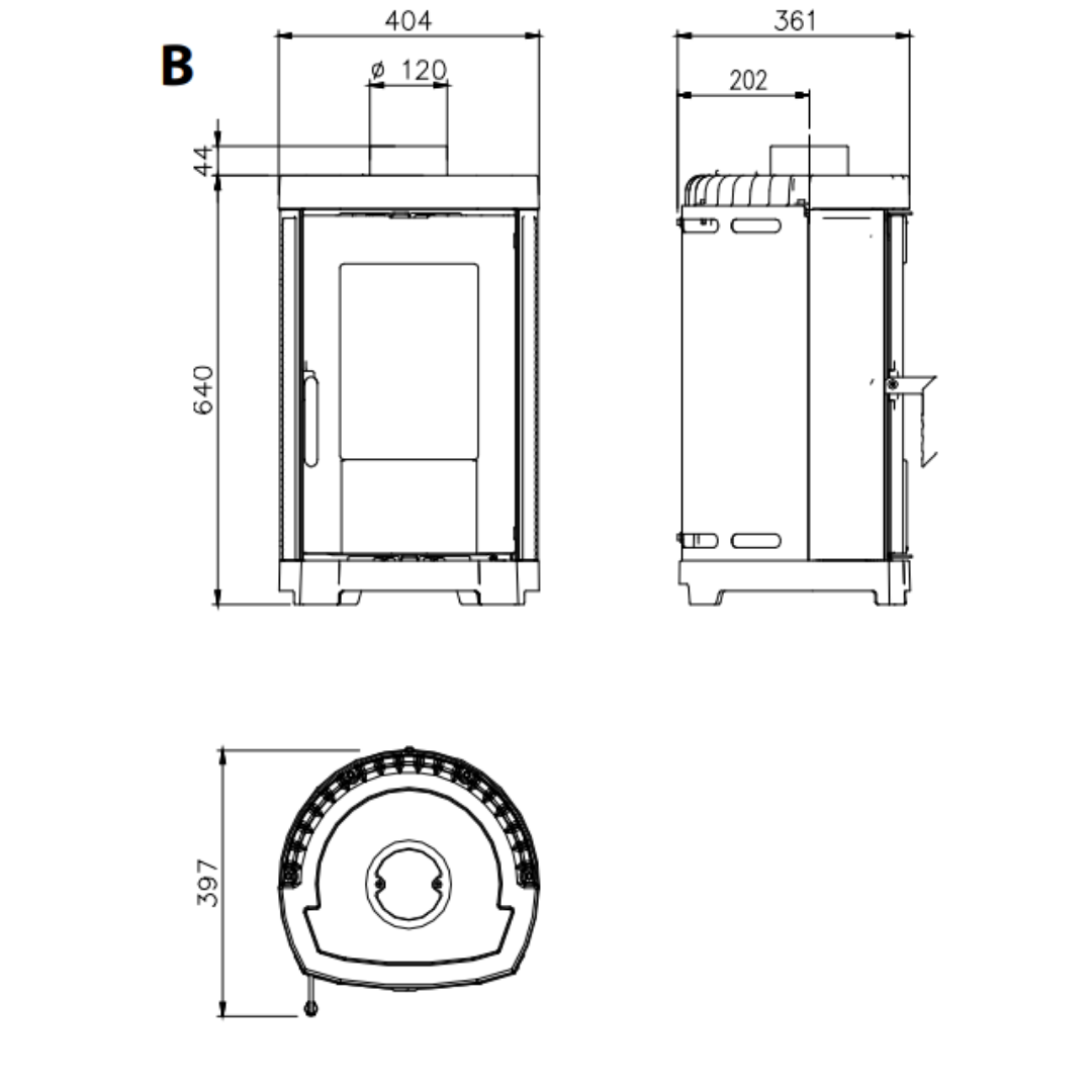 Poêle à bois Brigitta GB 4,7 kW | La Nordica Extraflame