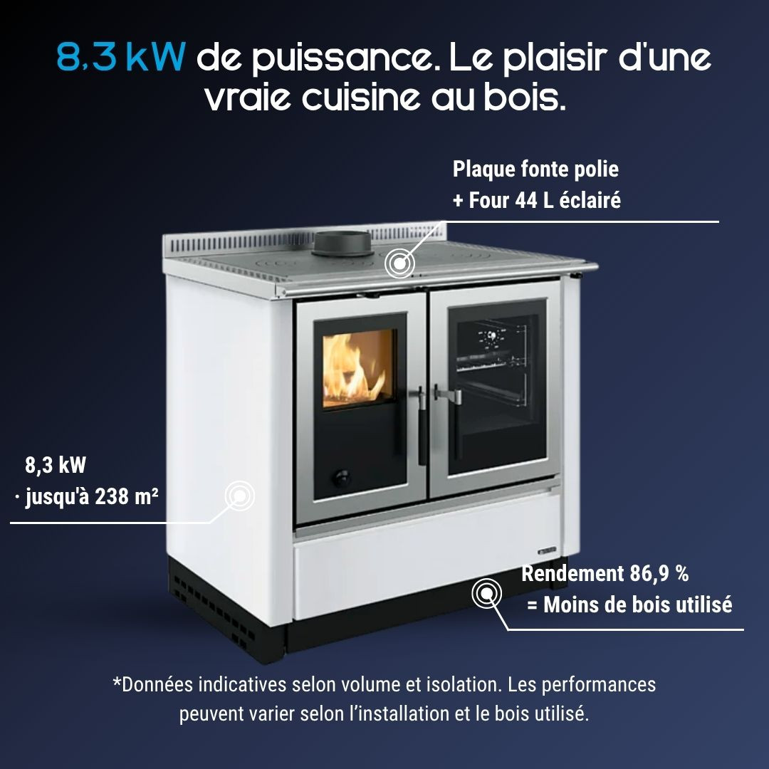 Cuisinière à Bois Encastrable Venezia 8,3 kW - La Nordica