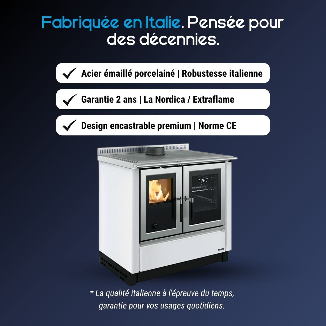 Cuisinière à Bois Encastrable Venezia 8,3 kW - La Nordica
