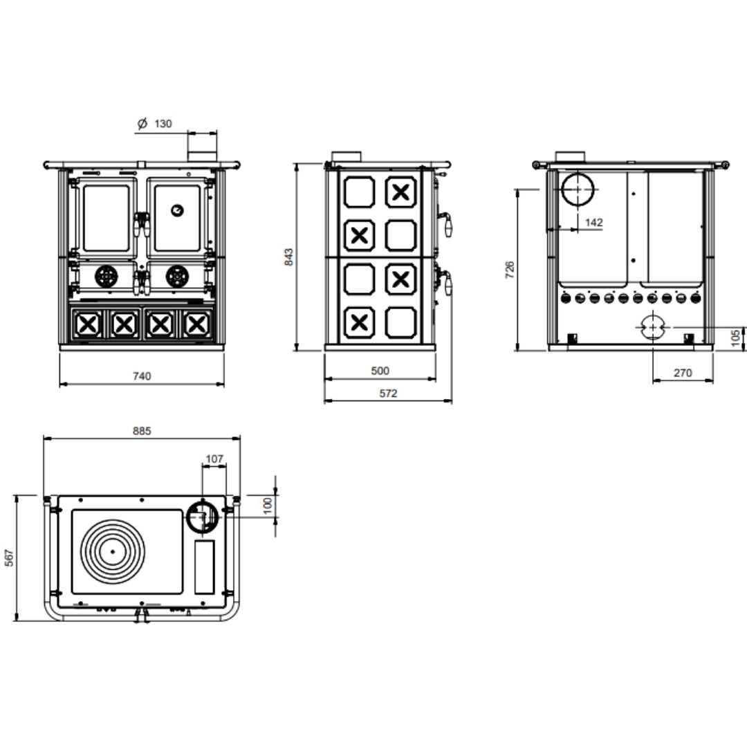 Cuisinière à Bois Rosetta Maiolica – 7,9 kW | La Nordica Extraflame