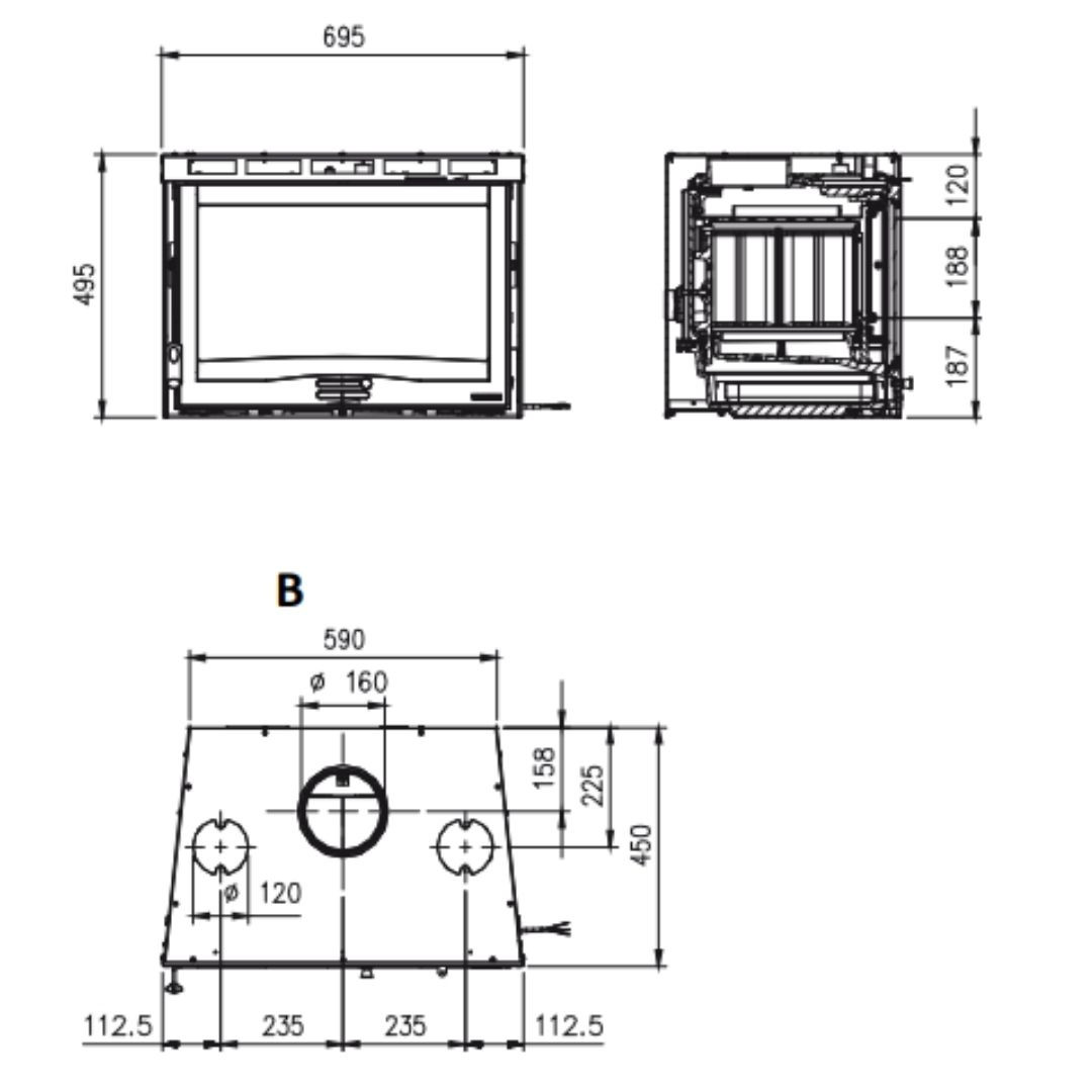 Insert à Bois La Nordica INSERTO 70 H49.16 6,7 kW | Top Prix