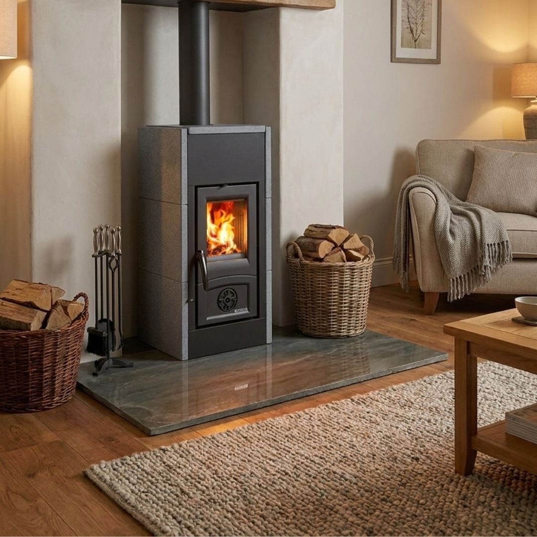 Poêle à Bois en Pierre Raccordable Asia 5.0 - 7 kW | La Nordica