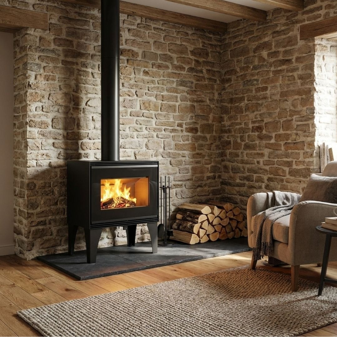 Poêle à bois Sapin Bûche 50 cm - 10.8 kW | Linea VZ