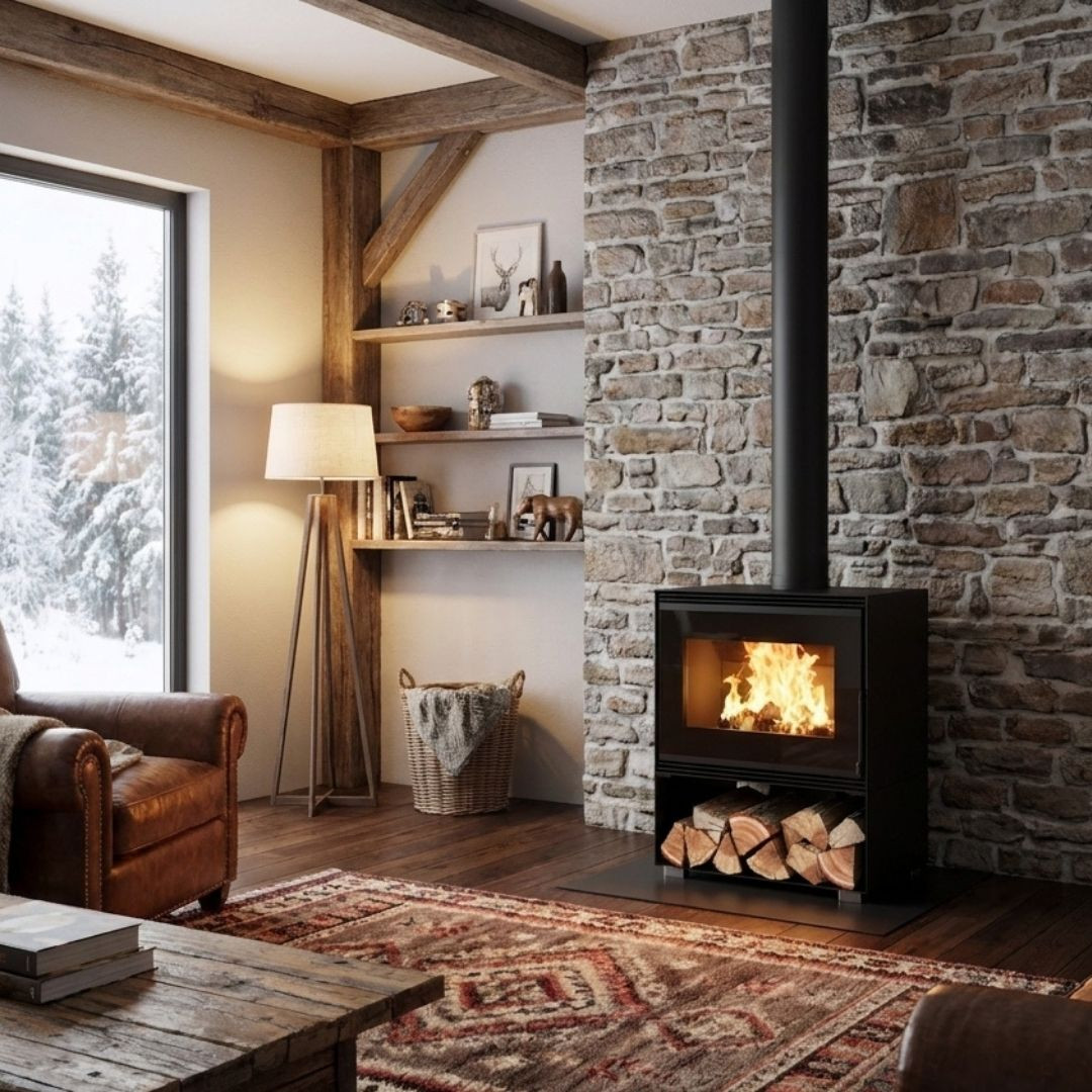 Poêle à bois Mélèze Bûche 50 cm - 10.8 kW | Linea VZ