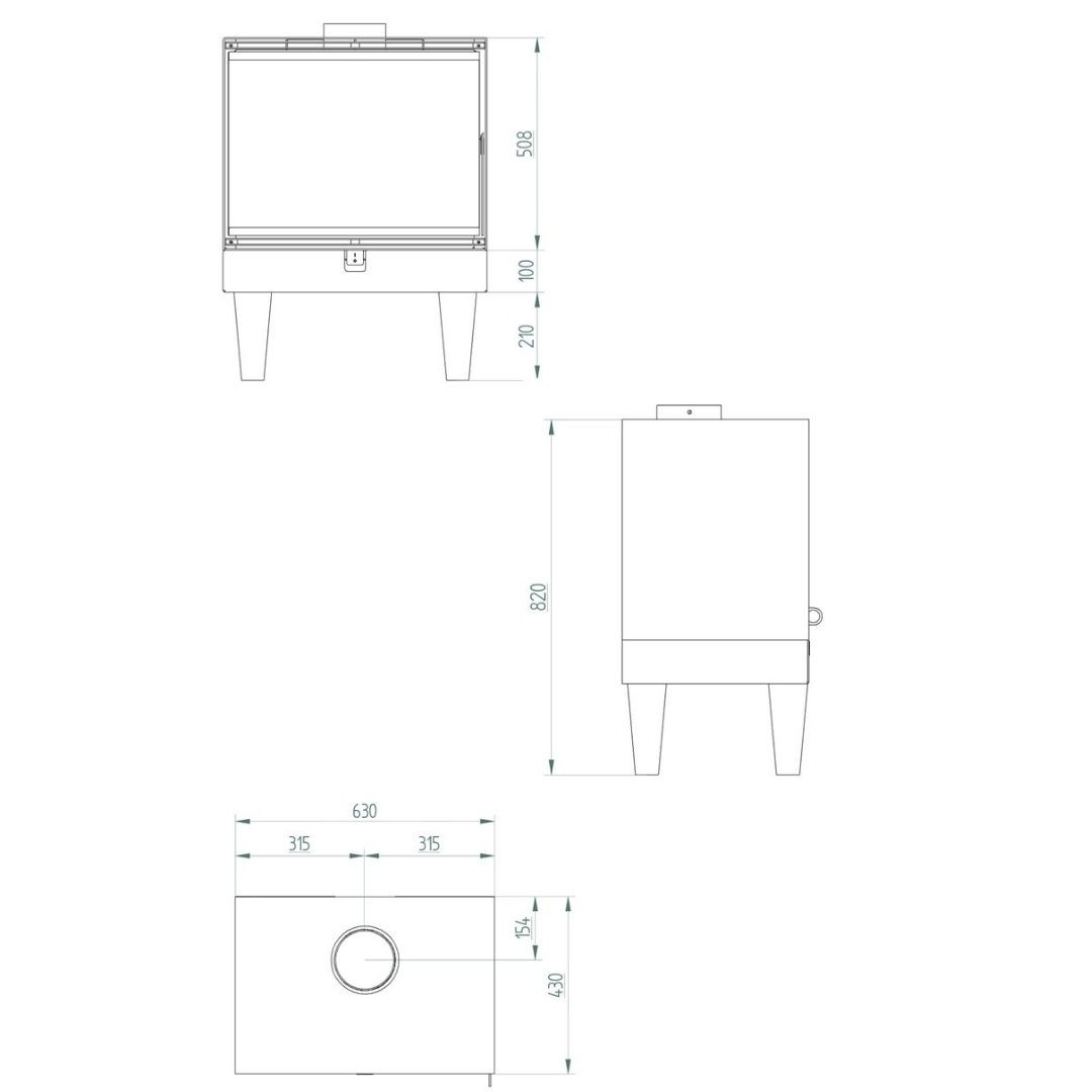 Poêle à bois Érable Bûche 50 cm - 10.8 kW | Linea VZ