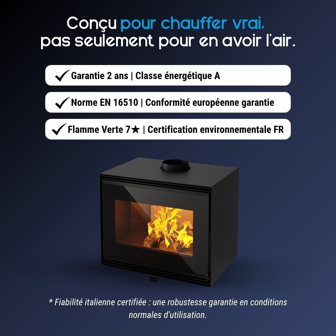 Insert à bois Ares Bûche 50 cm - 10.8 kW | Linea VZ