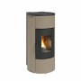 Poêle à granulés étanche canalisé Daniela Plus 8 kW finition sable sur fond blanc