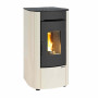 Poêle à granulés étanche Angelica Junior CX 7,1 kW finition ivoire sur fond blanc