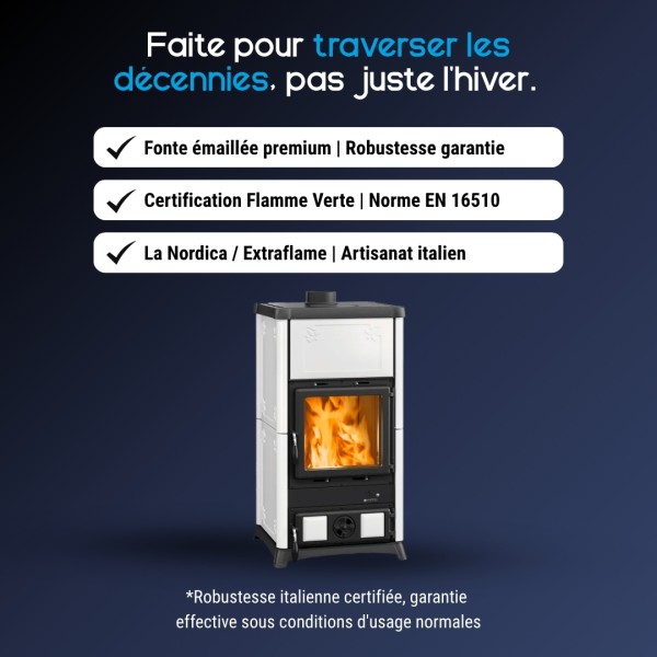 Poêle à Bois en Céramique Fedora.16 - 8,3kW | Décoré à Main