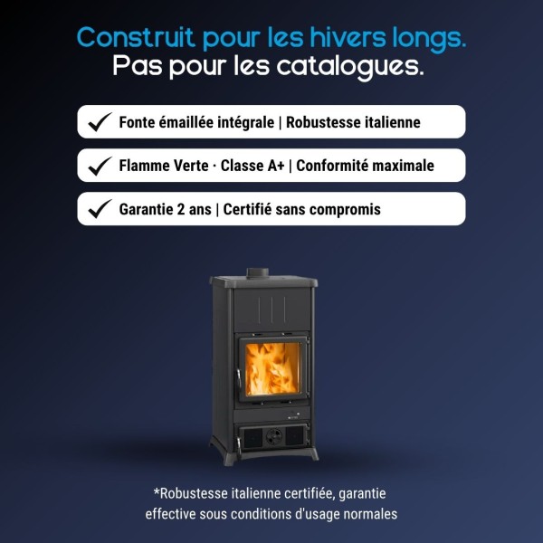 Poêle à Bois en Fonte Fedora.16 Steel 8,3kW | La Nordica