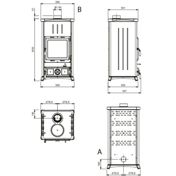 Poêle à Bois en Fonte Fedora.16 Steel 8,3kW | La Nordica