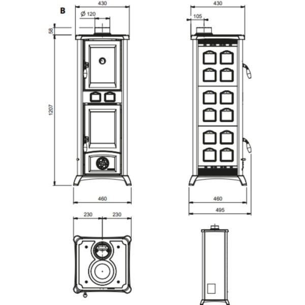 Poêle à Bois Four Gemma Forno 7,3kW Céramique | La Nordica