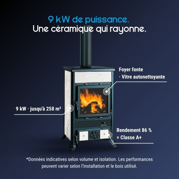 Poêle à Bois Rossella R1.16 Ceramica - 9 kW | La Nordica